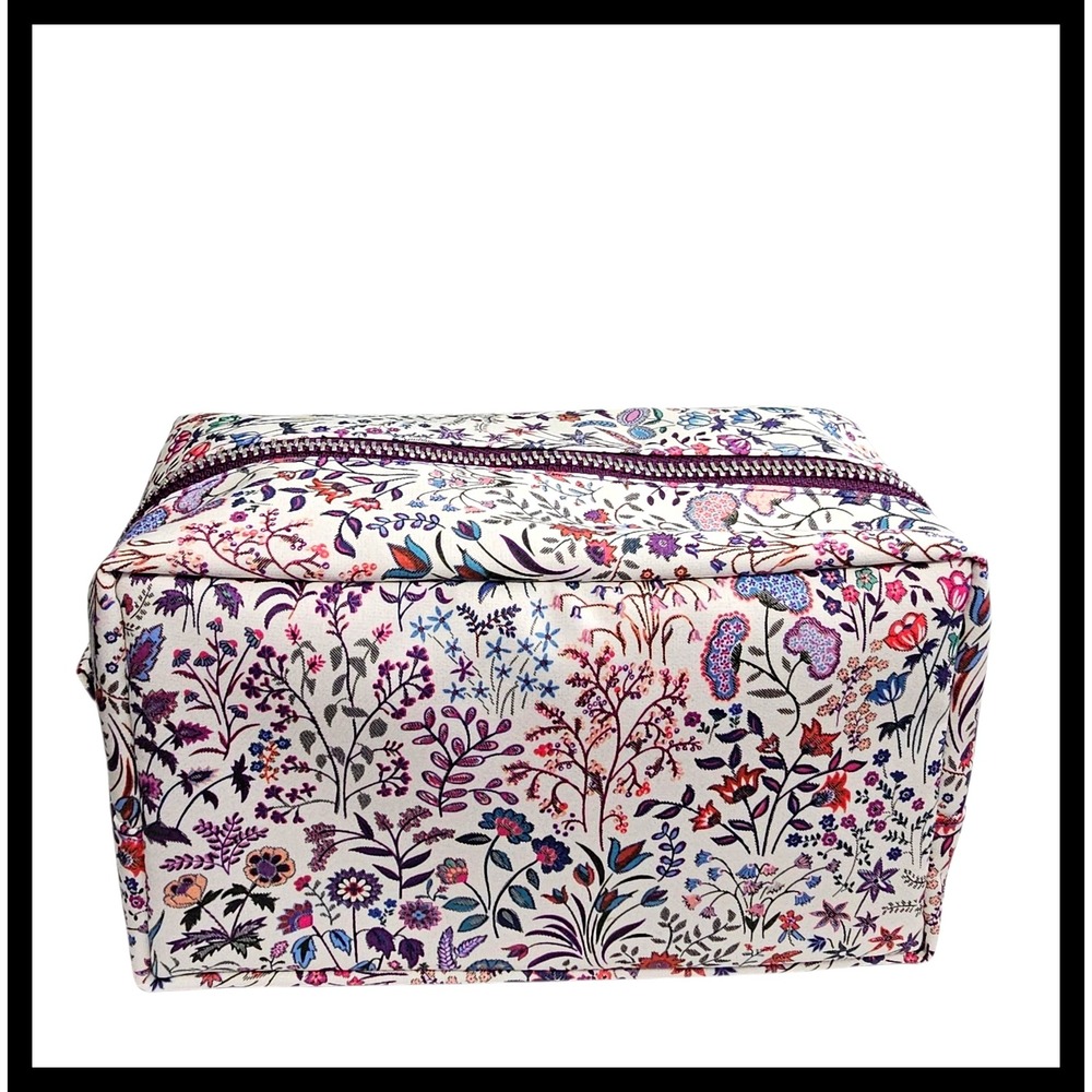 Liberty London Floral Print Cosmetic Bag Travel Makeup Organizer Zipper Pouch